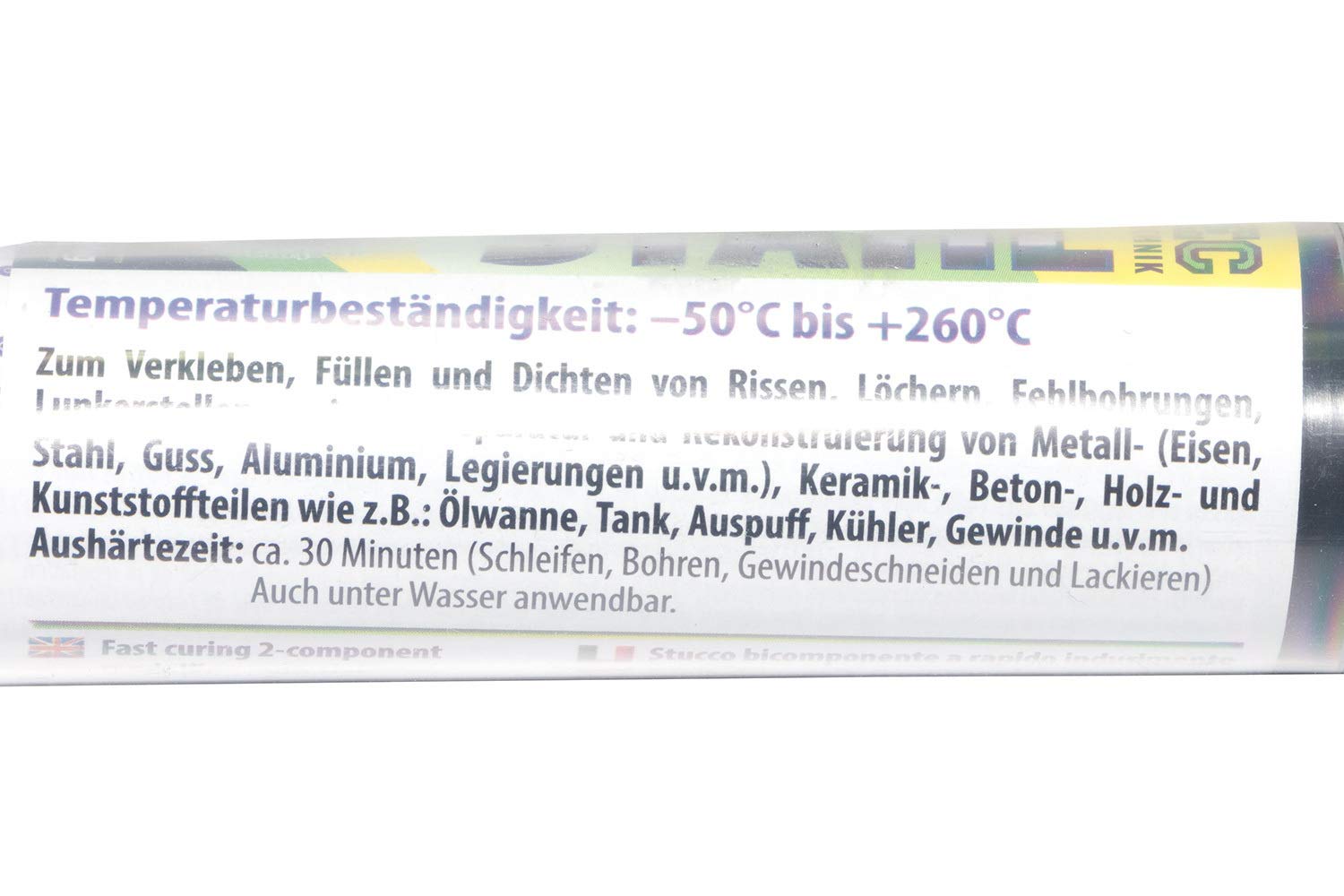 Petec Power Stahl 97350 Knetmasse Flüssig-Metall Metallkleber Kleber 5x 50 g