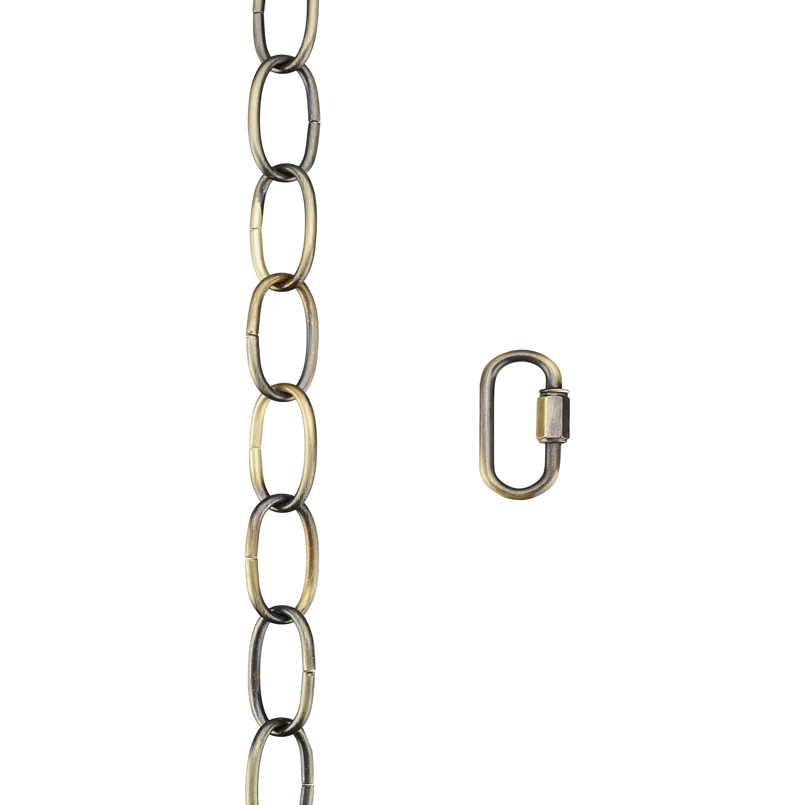 Aspen Creative 21108-51,Steel 6 Feet Heavy Duty Chain &amp; Quick Link Connector for Hanging Up Maximum Weight 40 Pounds-Lighting Fixture/Swag Light/Plant in Antique Brass.11 Gauge., Antique Brass-3
