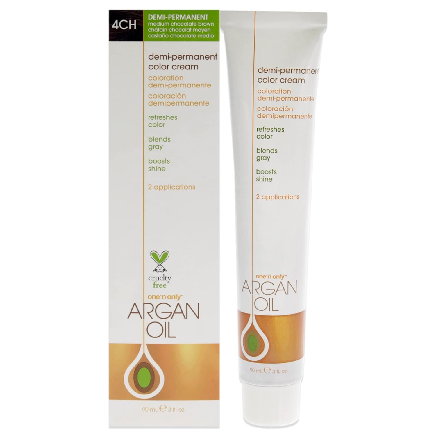 One 'n Only Demi Permanent Hair Color Dye, 4CH Medium Chocolate Brown, 3 oz