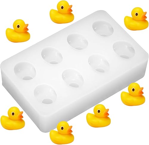 Molde de silicona de pato 3D de 8 cavidades para hornear, resina epoxi, arcilla polimérica para manualidades