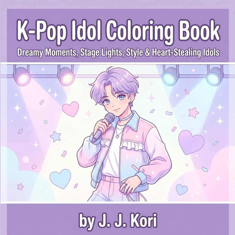 K-Pop Idol Coloring Book: Dreamy Moments, Stage Lights, Style & Heart-Stealing Idols