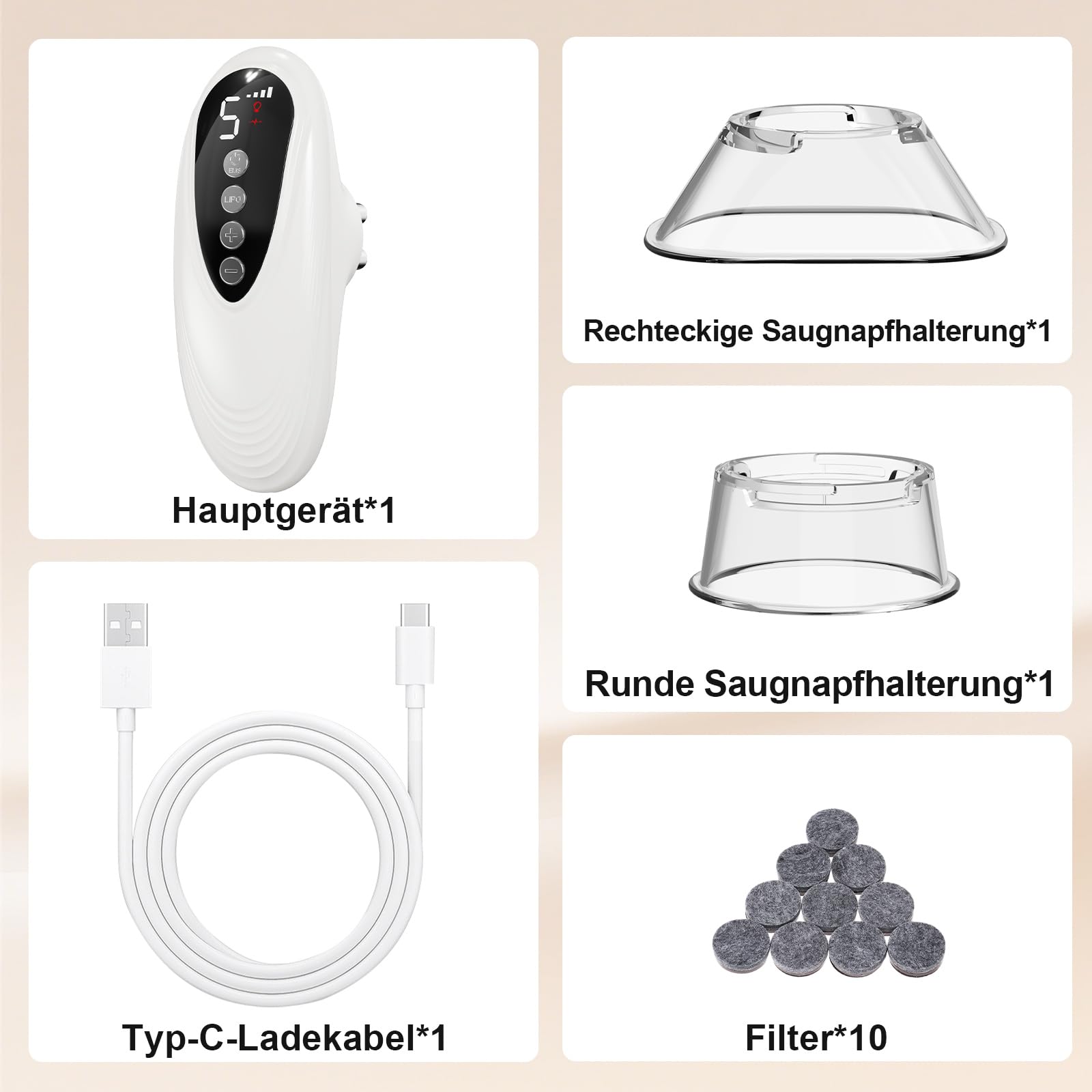 3 in 1 Schröpfmassagegerät Modellierung und Straffung | 5 Stufen, Lymphdrainage & Muskelentspannung für Bauch, Beine, Po, Faszien, Modellierung Straffung für Körper Gesicht