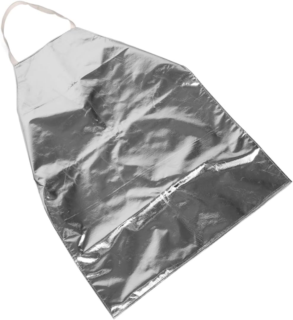 Uonlytech Heat Resistant Foil Apron Fireproof Insulated Safety Apron for Industrial Use for High Temperature Work Welding Smelting