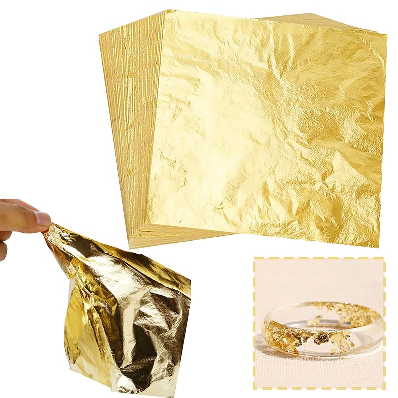 50 blattgold zum basteln 9x9 cm Für Acrylmalerei Möbel-Dekoration Nageldesign und kreatives DIY