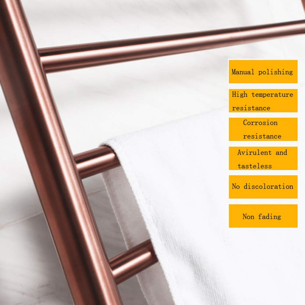 Scaldasalviette elettrico da parete in oro rosa con 10 barre a risparmio energetico in acciaio inox portasciugamani per bagno