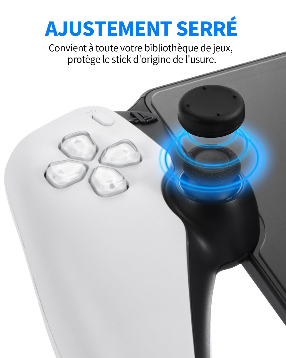 8 en 1 Kit D'accessoires Compatible avec Playstation Portal, Pochette Portable Rigide avec Housse Protection En Silicone Compatible avec PS5, Protecteur D'écran Avec 4 Thumb Grips, Noir & Blanc