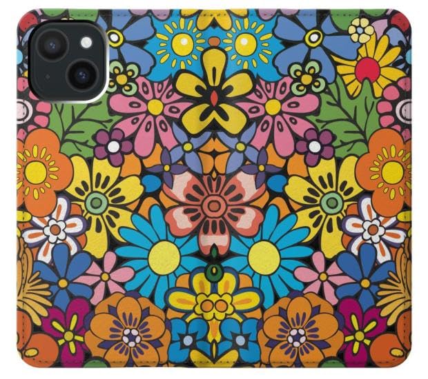 Étui iPhone 15 robuste contre les rayures d'écran à fleurs - 3