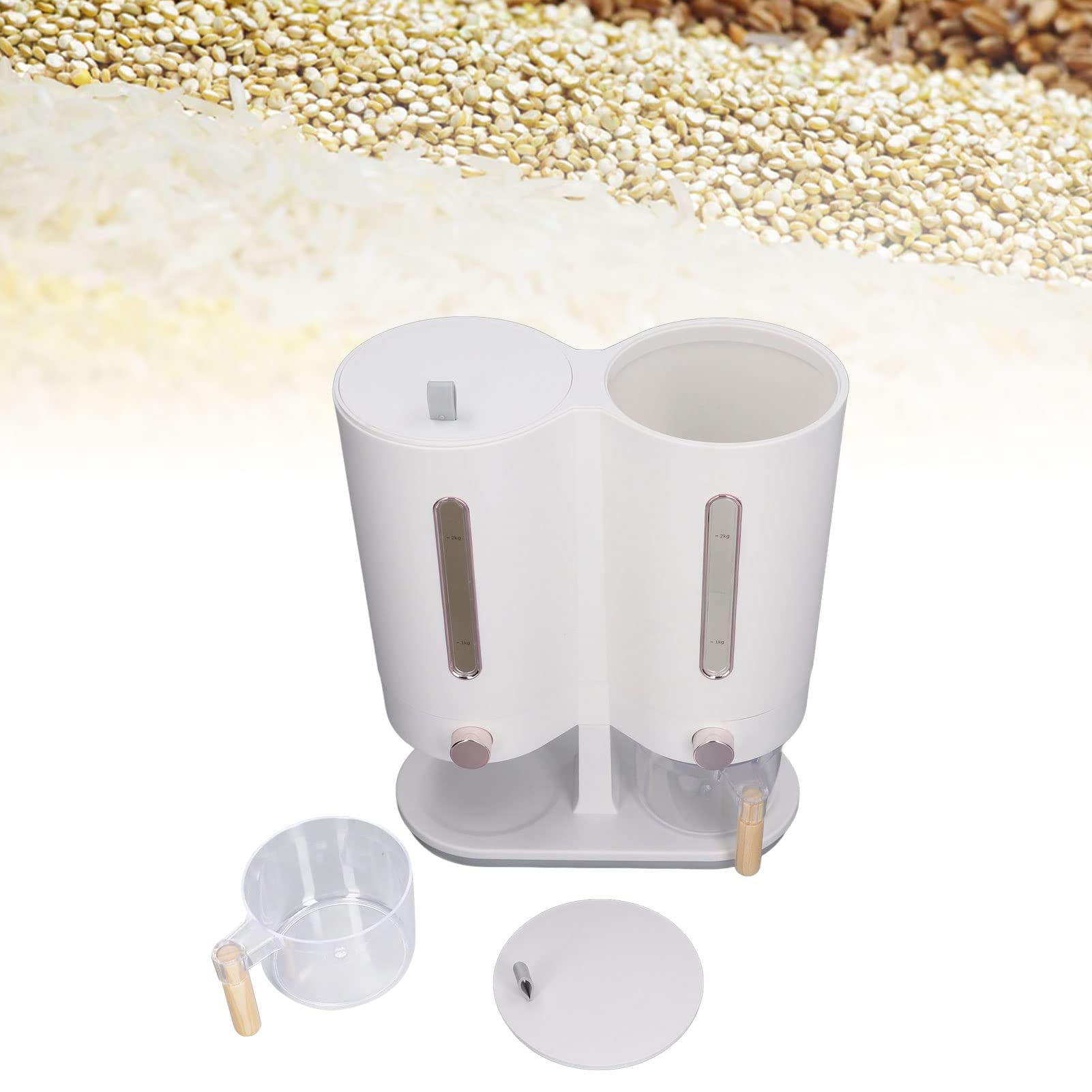 5 Kg di di Rice Giapponese Riso a Doppia Canna a Doppia Canna Cereno Ripostiglio Dosaggio di Dosaggio in Scatola per Cibo Contenitore per Animali (Oro rosa)