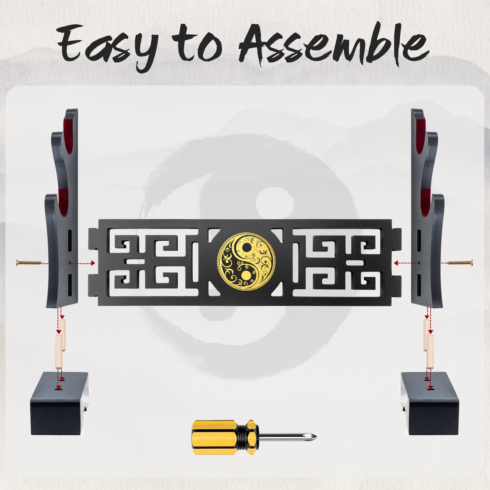 Ekkhysis Katana-Ständer 3-stufig | Samt Gepolstert Für Schwertsammlung