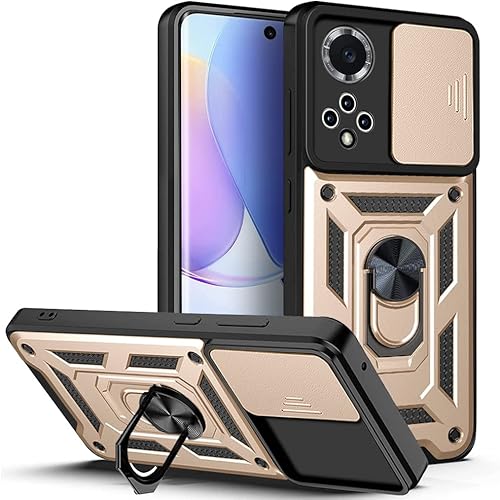 Miniatura 8 de CCSmall Funda resistente para Huawei Nova 9Honor 50 con ventana de cámara deslizante resistente protección de grado militar soporte integrado de