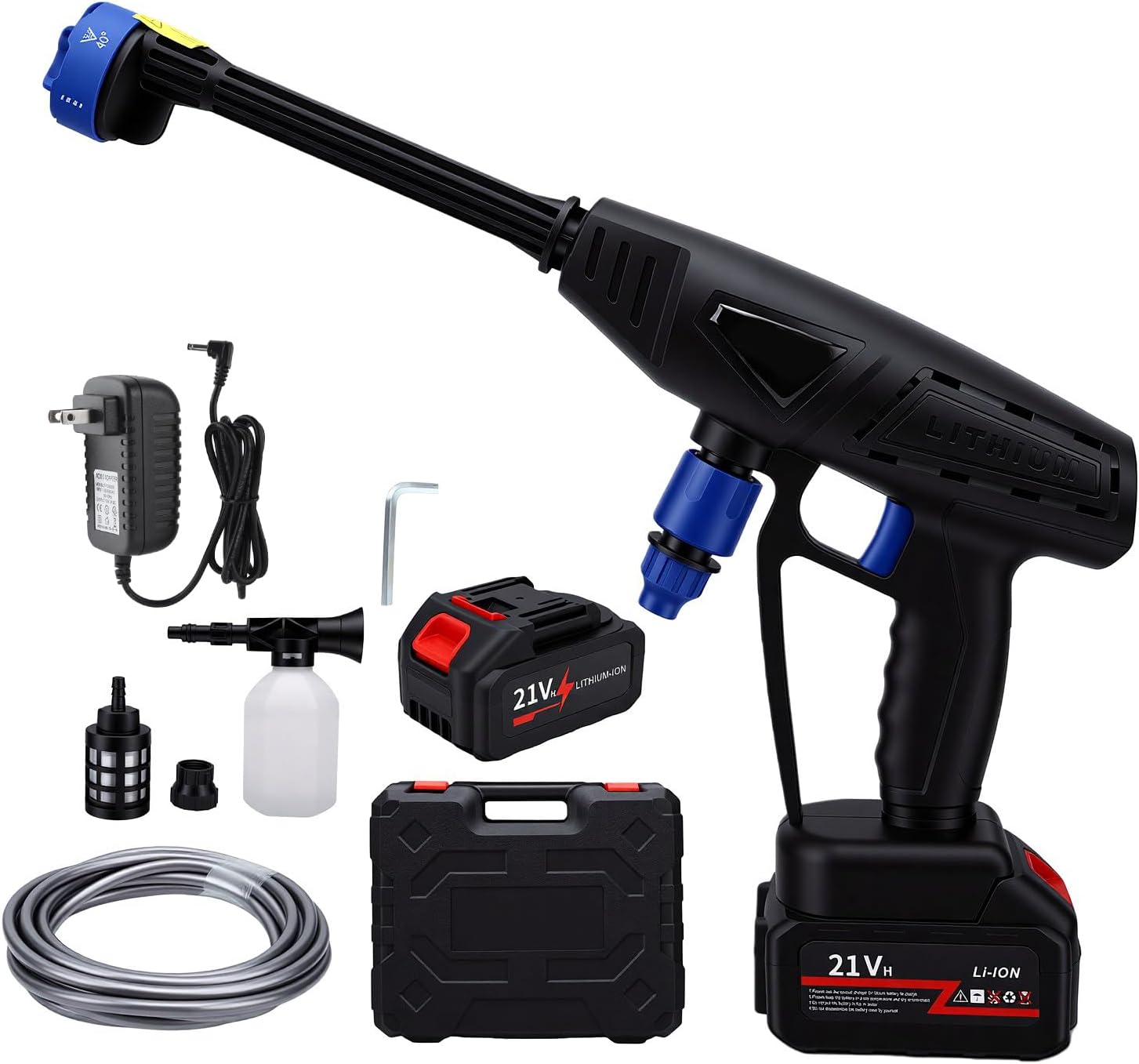 Hyuduo Cordless Pressure Washer,6 in 1 Nozzle
