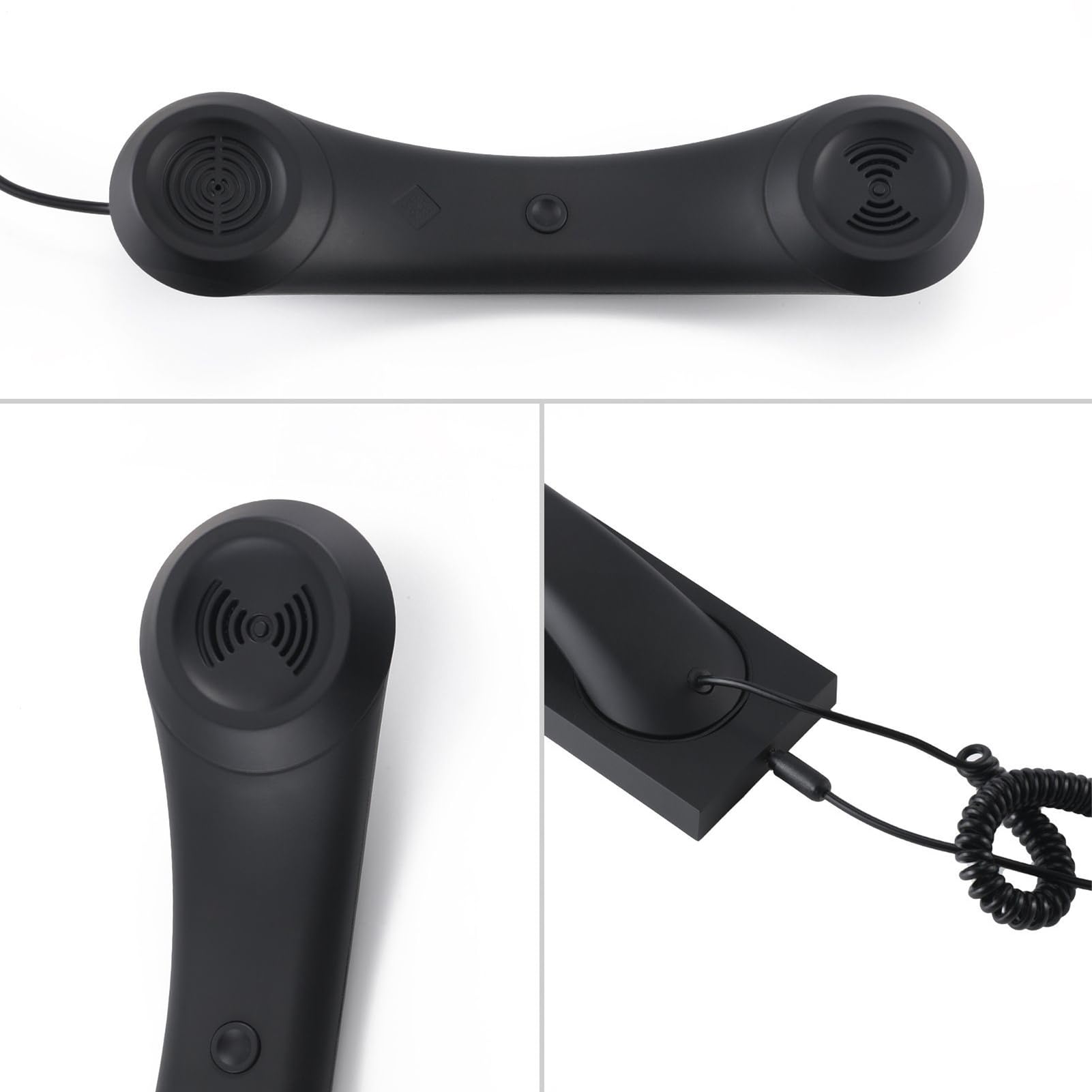 Auricular de teléfono para teléfono celular, línea fija de mano tipo C, con micrófono, receptor de teléfono retro con cable, hogar, casa, escuela, aula, decoración, videoconferencia, hogar — view 7