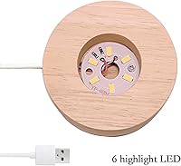 Vista 6 de Bola de cristal del sistema solar de 3.15 pulgadas (3.150 in) con sistema solar 3D planetas modelo globo con base de madera, adorno decorativo
