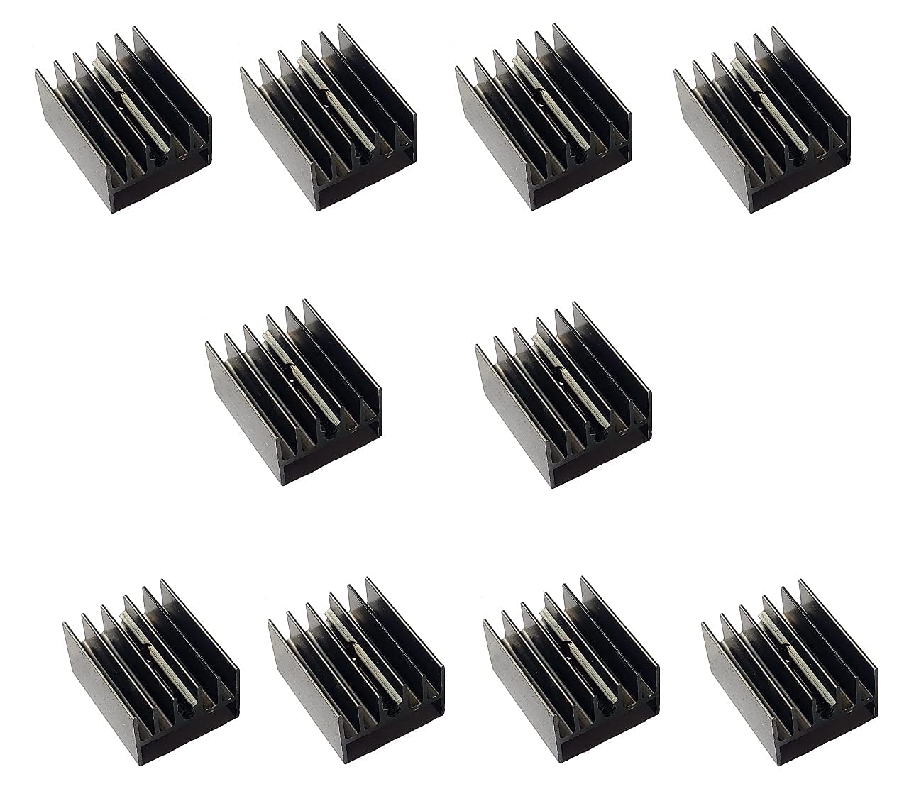 AVS COMPONENTS Aluminium Cooling BLACK Heatsink For IC Mosfet Transistor Heat Sink Pack Of 10 Pcs