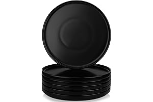 vancasso Black Ceramic Dinner Plates Set: 10.5-inch Scratch-Resistant Black Dinnerware