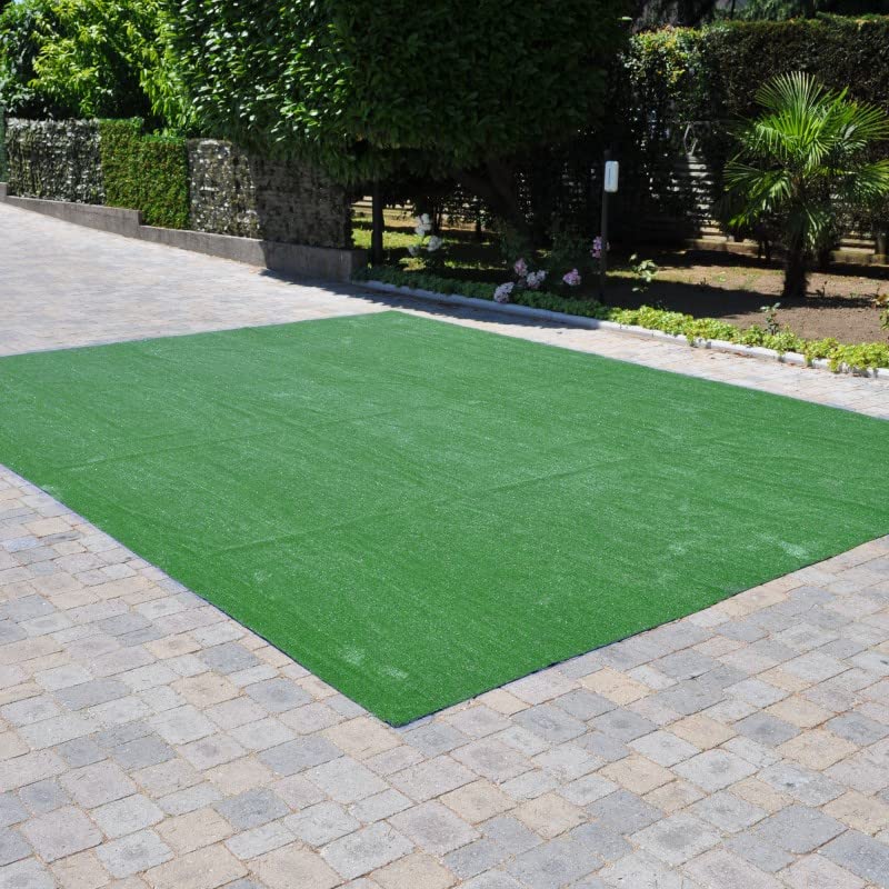 Prato finto sintetico erba artificiale di qualità 7 mm 4x5 m drenante per giardino, piscina, terrazzi