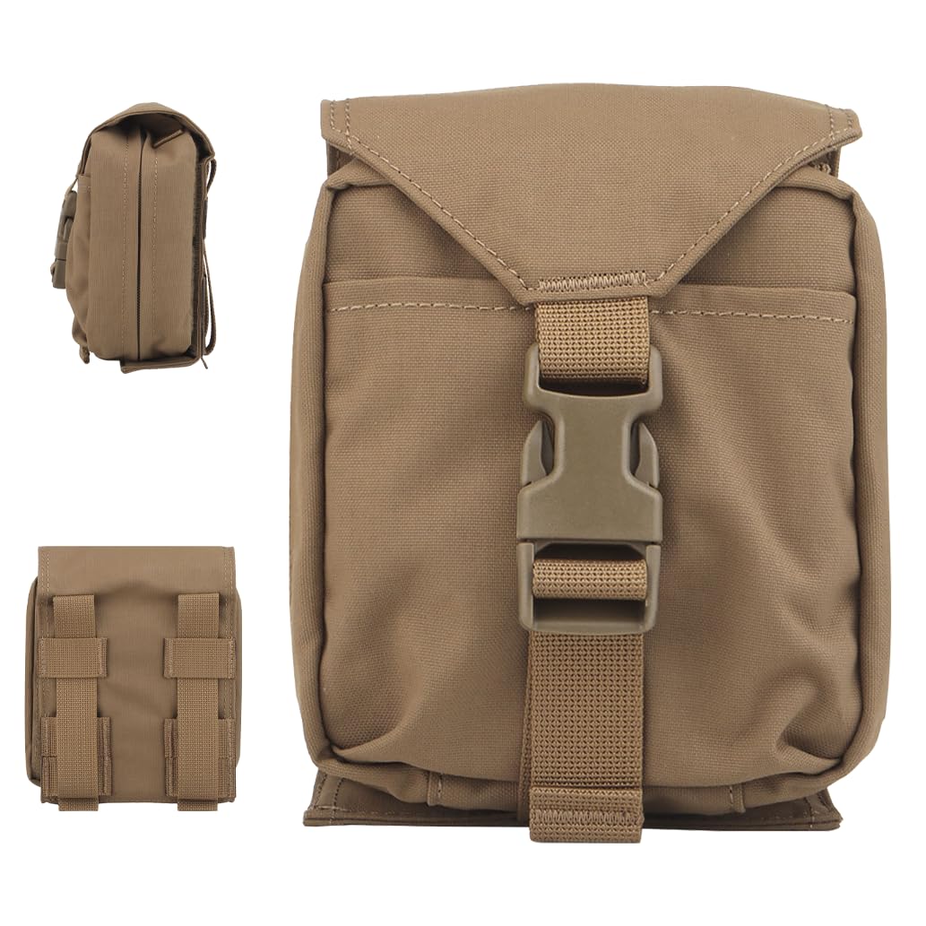 MOLLE IFAK - Custodia per sport all'aria aperta, gioco tattico militare, a sgancio rapido, grande capacità, kit di primo soccorso/borsa portaoggetti (marrone chiaro)