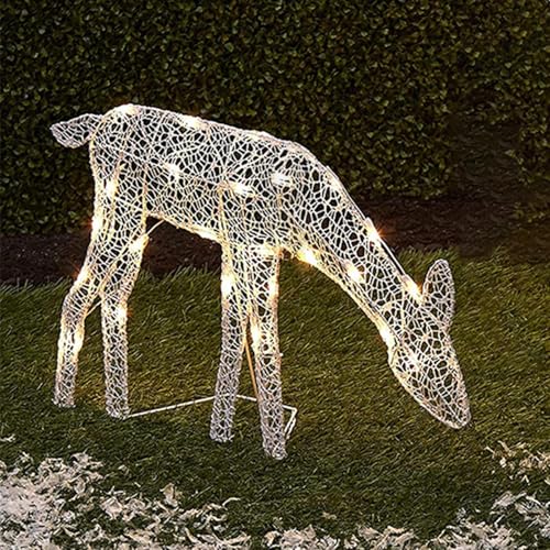 Beleuchtetes Weihnachtsrentier, LED Rentier Hirsch Figur, Wasserfeste,...