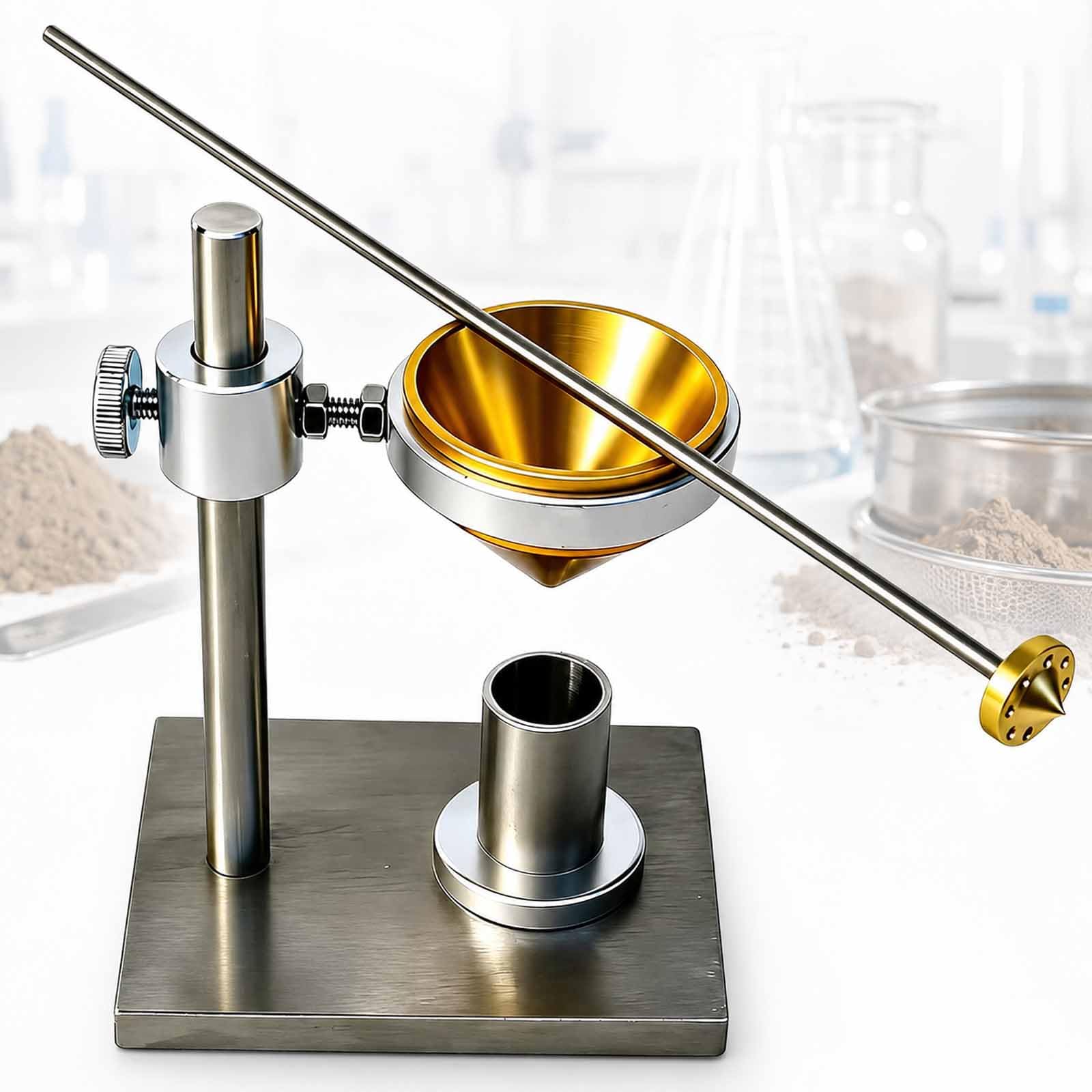 Tester di velocità di Rigonfiamento Senza Terreno da Laboratorio con Misurino E Agitatore, Diametro Superiore 50-60 Mm/Diametro Inferiore 4-5 Mm, per Applicazioni Ingegneristiche.