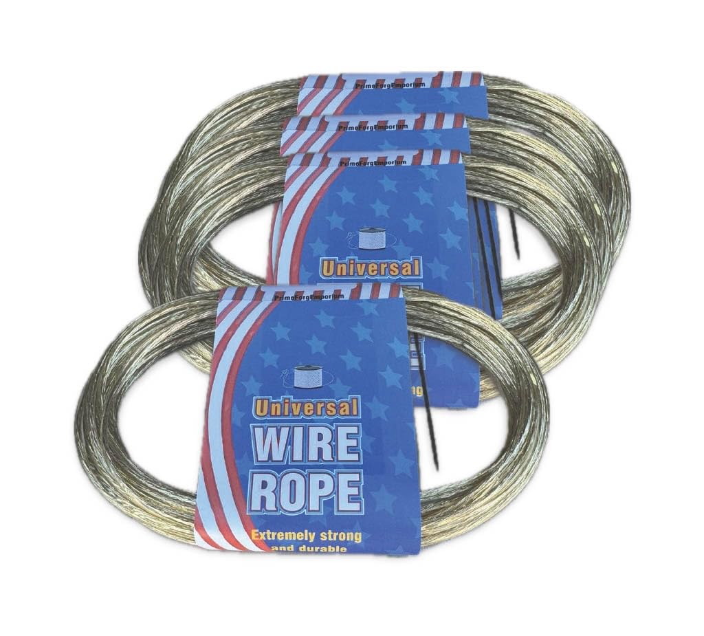 PrimeForgEmporium Flex Gold Steel Wire Rope, Transparent Vinyl Coated, Durable, Versatile (1/8 inch 66ft)…