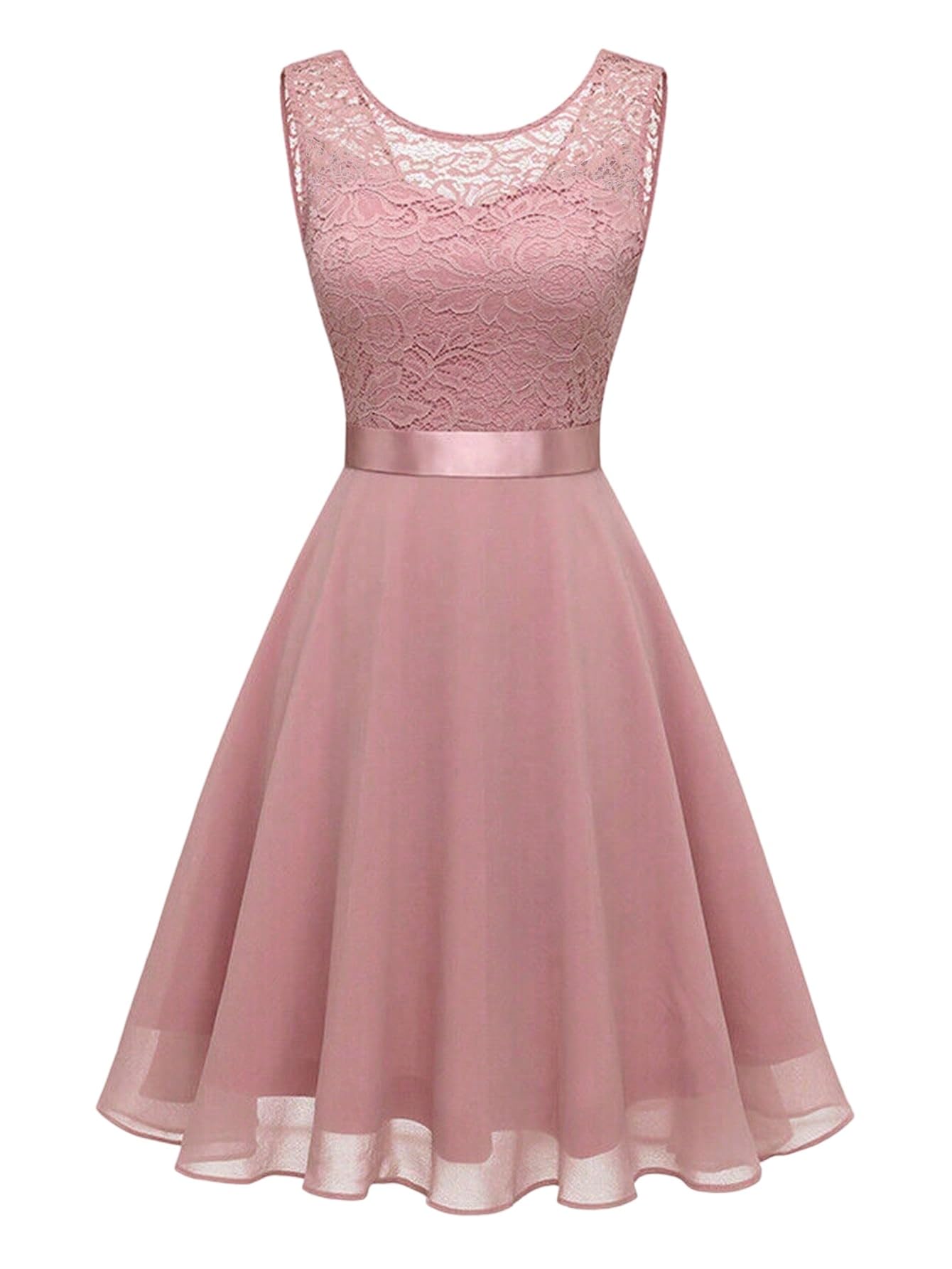 SweatyRocks Damen Spitzenkleid Elegantes Kleid A Linie Kurzkleid Mit Spitze