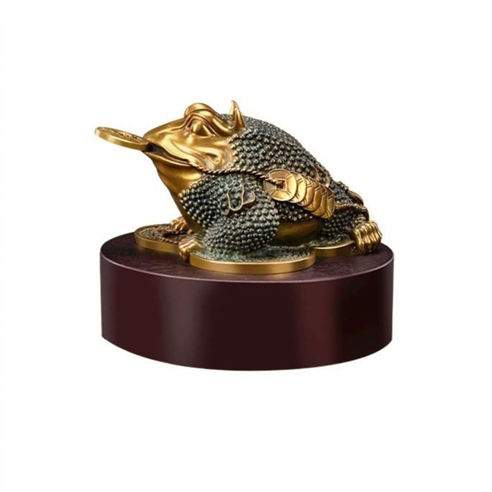 YNIYUJKL Feng Shui Buddha Statue Home Decoration Copper Tripod Toad Fortune Ornament Living Room Office Feng Shui Sculpture Desktop Decoration Ornaments