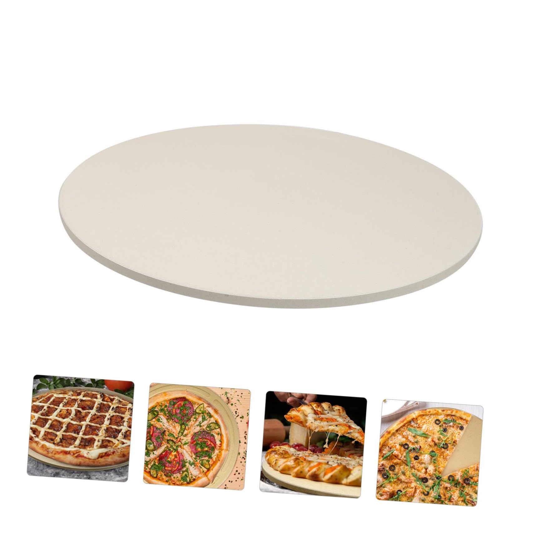 Toddmomy Hitzebeständiges Cordierit Pizzablech Weiß Vielseitiger Backstein für Pizza Brot und Kekse Geeignet für Ofen Grill Profi Heimgebrauch Langlebiges Backzubehör