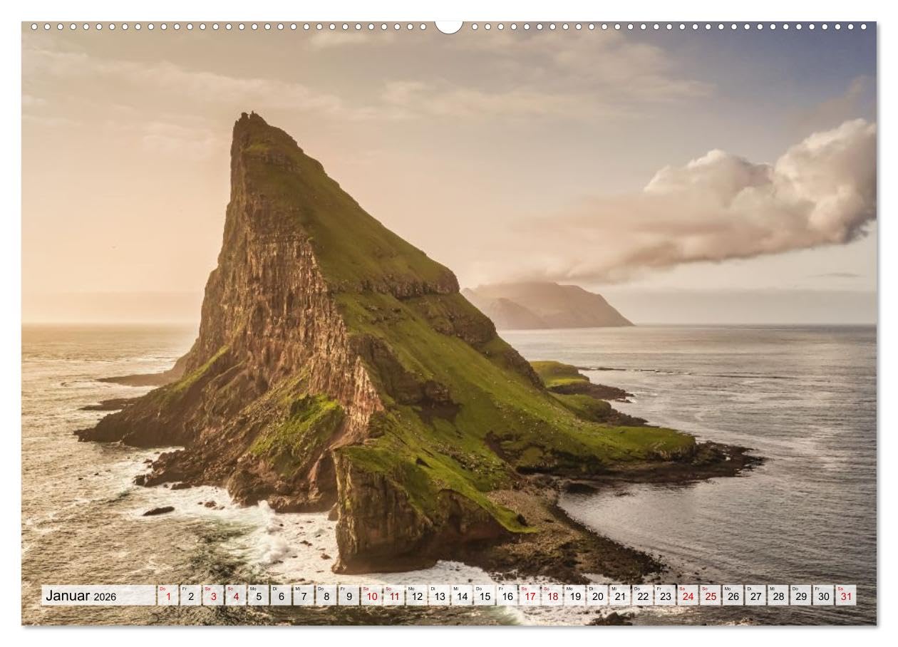 Färöer - Faszinierende Inseln im Norden Europas (Wandkalender 2026 DIN A2 quer), CALVENDO Monatskalender: Zwischen Himmel und Atlantik liegen die Färöerinseln, geprägt von wilder Schönheit.