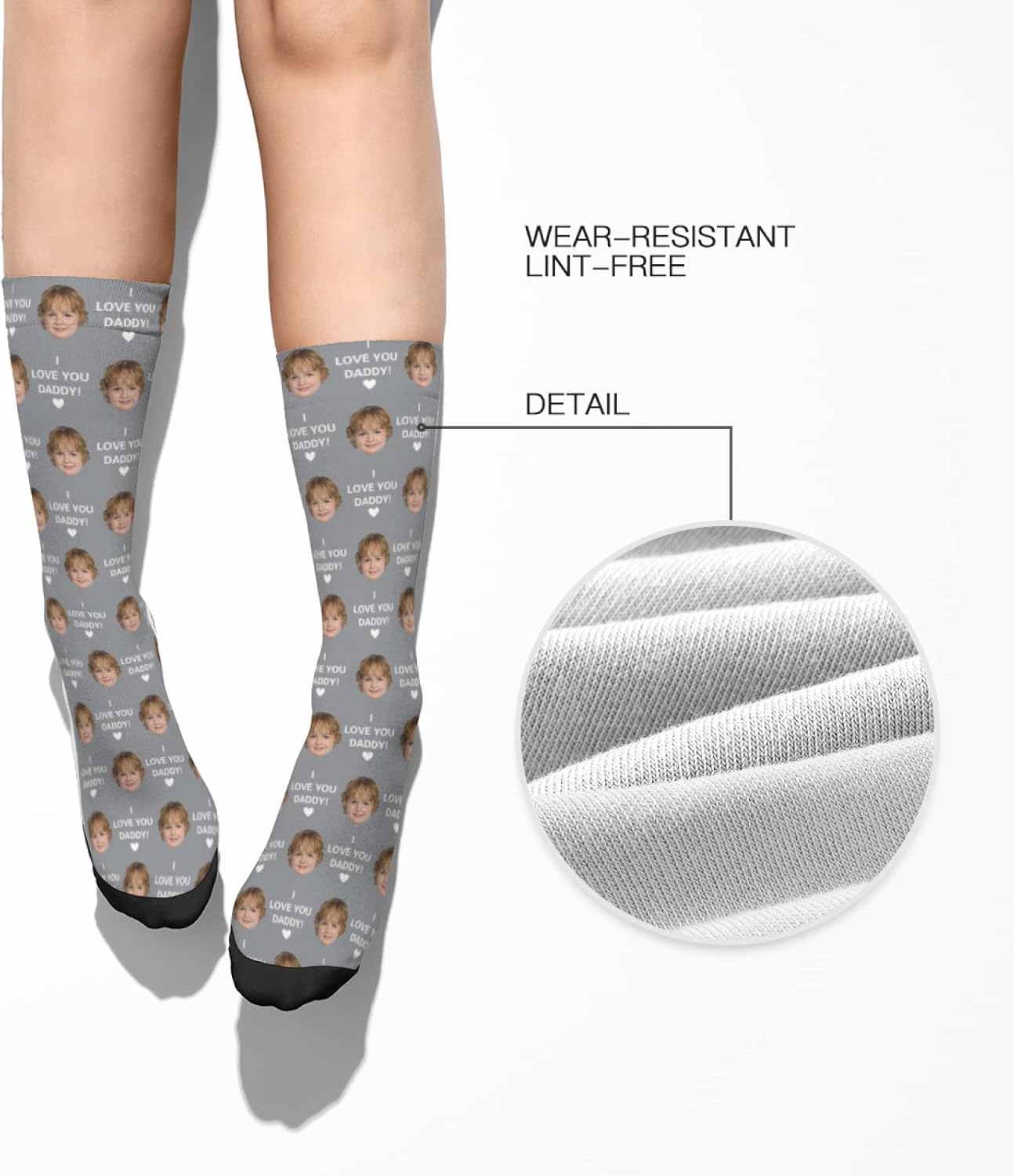 Miniatura 5 de COLORSFORU Calcetines personalizados con imagen fabricados en EE. UU., calcetines personalizados para el día del padre, calcetines personalizados