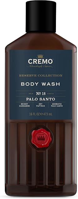 CREMO - Reserve Collection Palo Santo Body Wash For Men | Luxury Fragrance Shower Gel | 473ml