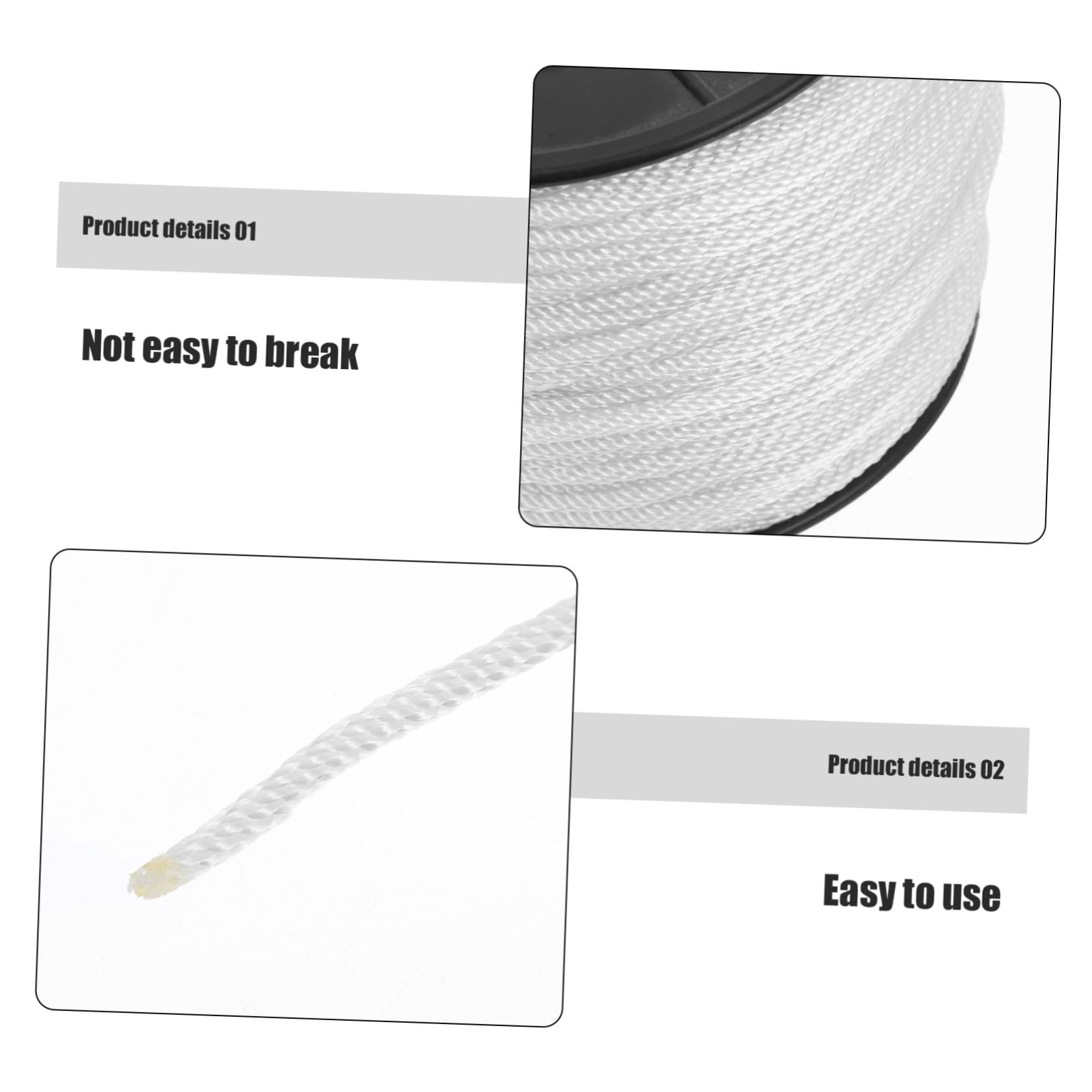 Cordon de Traction pour Moteur 100m, Nylon Pp, Démarrage Rapide | Bobine Noire 3mm, 1 Rouleau, Usage Jardinage et Activités Extérieures, Mécanisme de Départ Manuel