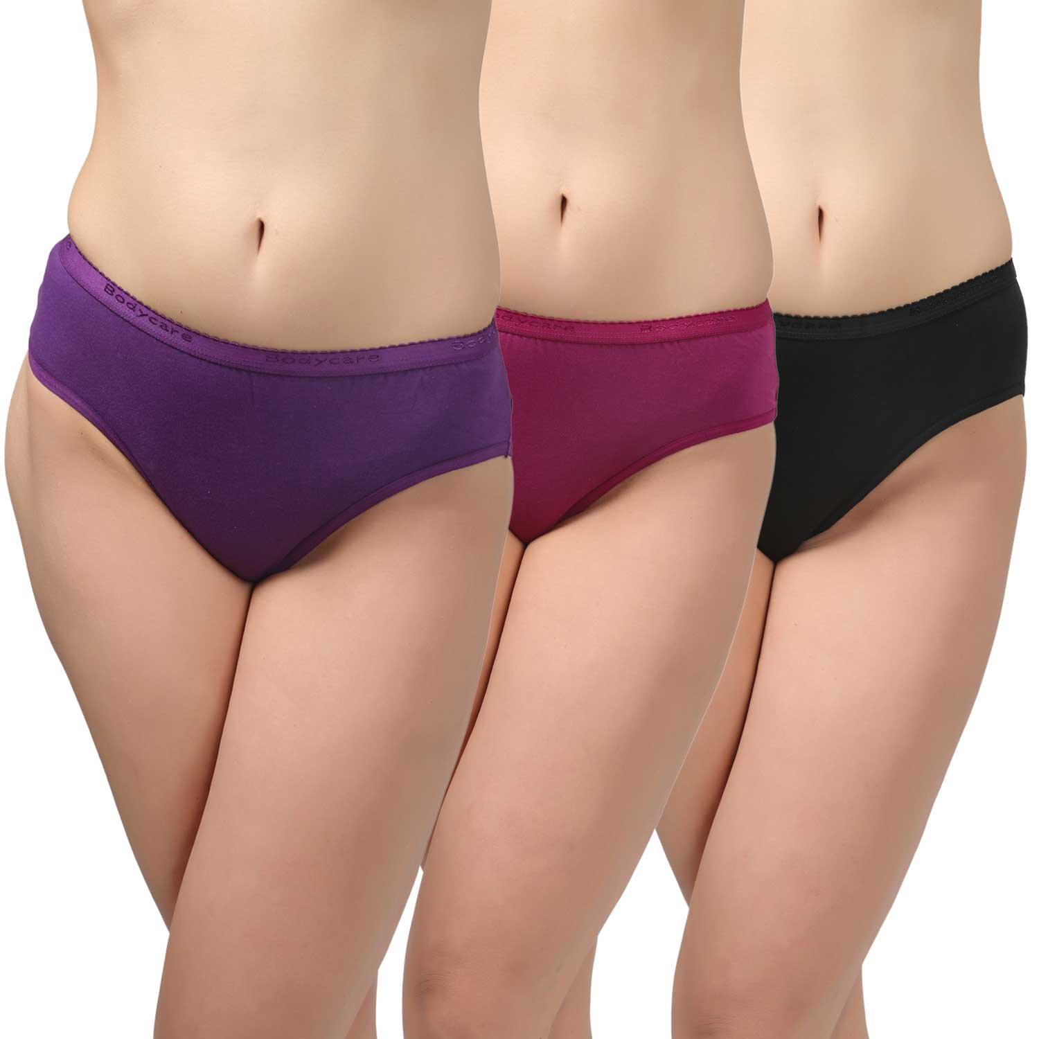 bodycare Women's Pack Of 3 Hipster Style Cotton Briefs - 32D-picture-11