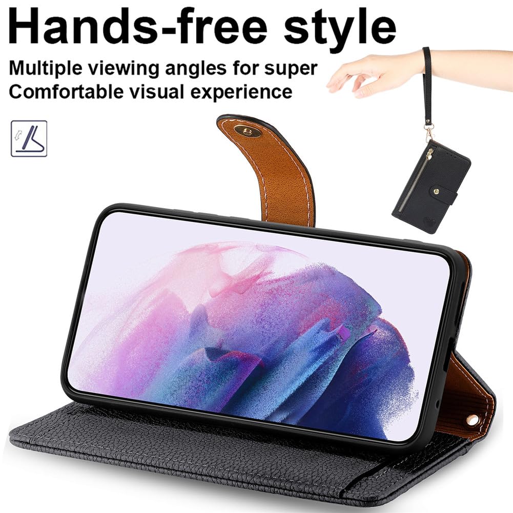 RonRun Cover HUAWEI Nova 13 Pro, Custodia a Libro con Supporto Stand e Slot Porta Carte Case a Portafoglio Magnetica in Pelle PU Adatto per HUAWEI Nova 13 Pro, nero