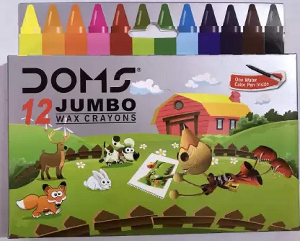 Doms 12 Shades Jumbo Wax Crayons | Smooth & Even Shading | Bright & Playful Colors | Free Silver Crayon Inside | Non-Toxic & Safe for Childrens | Pack of 1 (B08DX9CCPK) Amazon Price History, Amazon Price Tracker