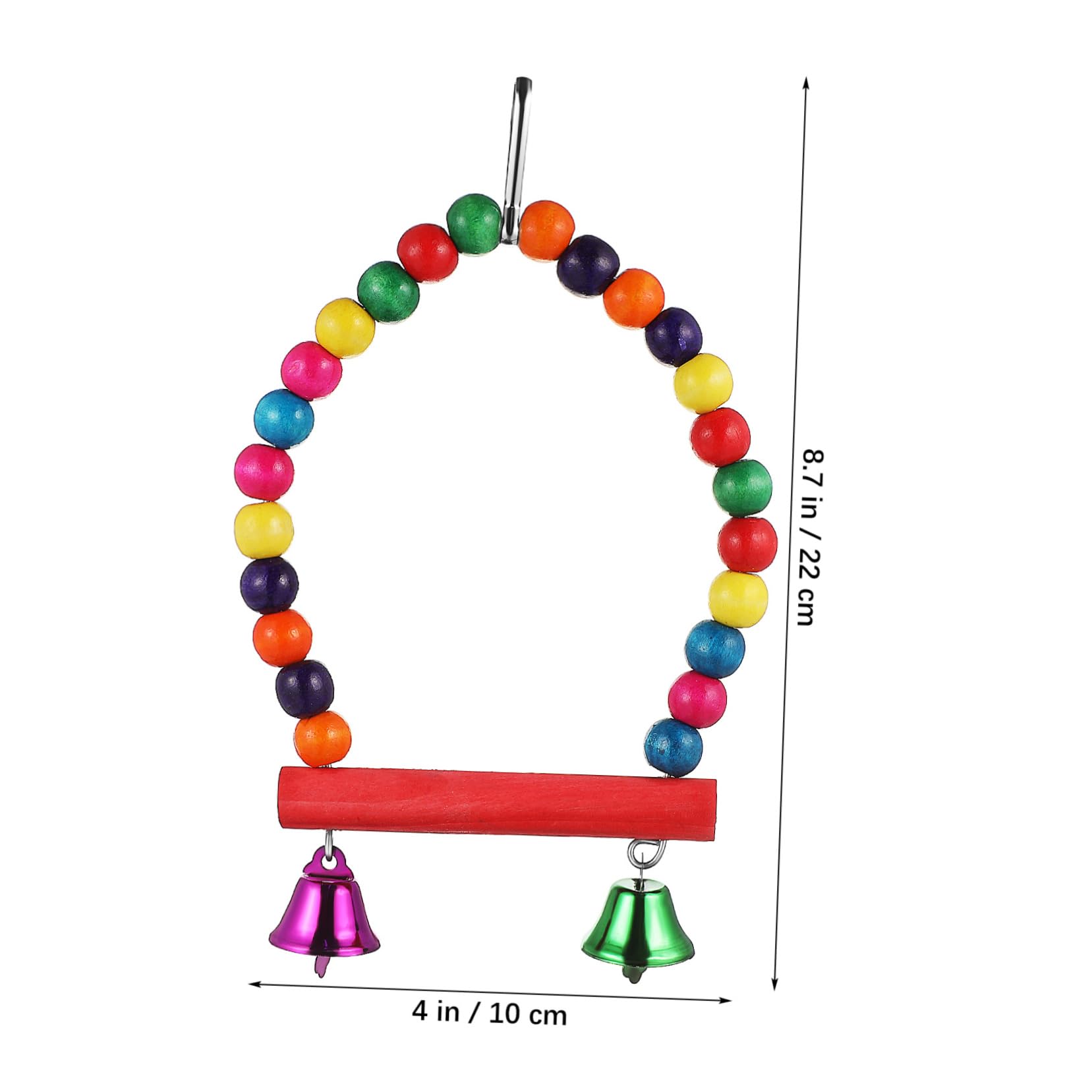 Levemolo 1Set Bird Swing Hammock Play Stand with Wind Chime Interactive Perch for Parrots Cockatiels and Budgies Durable Bird Cage Accessories Easy Attachment for Fun