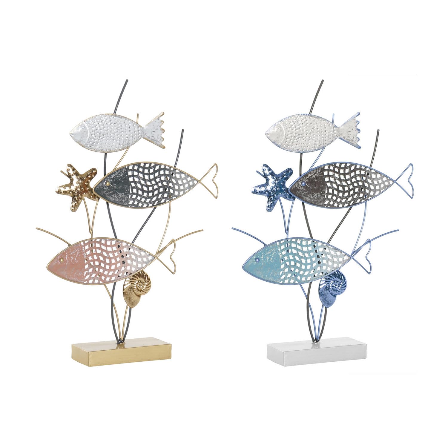 DECORACION MADERA METAL 39,5X8X55,5 PECES 2 SURT.