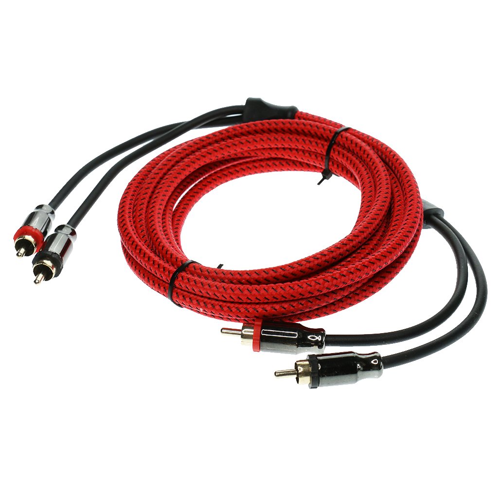C2K 300cm Male RCA Car Audio Power Cable Conversion Kit for DVD Player