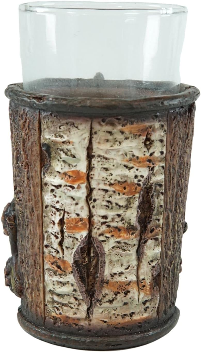 Ebros Gift Rustic Southwestern Inspirational Le Fleur Cross with Birch and Pinecones Bathroom Accessory Resin Sculpture Fleur De Lis Accent (Tumbler Cup, Soap Dish and Toothbrush Holder Set of 3)