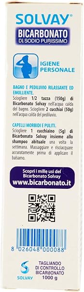 Solvay® - Bicarbonato di Sodio 1000g - Multiuso - Ad uso alimentare - Casa; Cucina; Lavatrice - 4