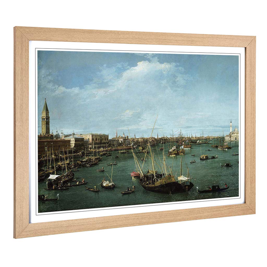 Big Box Art Framed Print of Giovanni Canaletto San Marco, Venice Design | Wall Art Picture | Home Decor for Kitchen, Living Room, Bedroom, Hallway, Oak, A2 / 24.5x18 Inch / 62x45cm