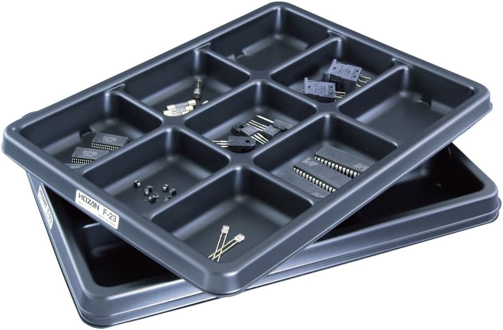 Hozan F-23 ESD Parts Tray, Space Saving Parts Tray for Organizing Electronic Components, 9 Minutes, Set of 3