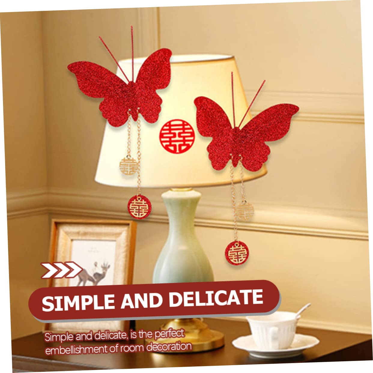 Zerodeko 20stücke Schmetterlings-hängedekorationen Für Hochzeiten Glitzer-butterfly- Für Schlafzimmer Und Wohnraum-dekoration Wiederverwendbar Und Robust