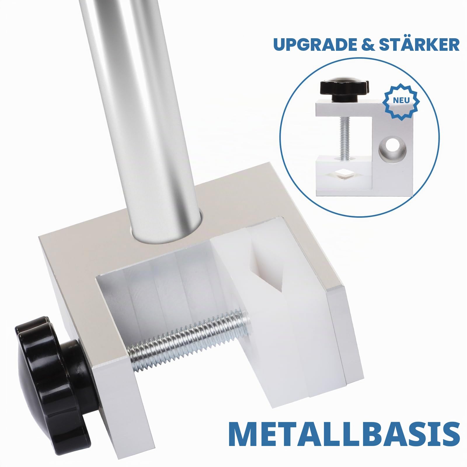 Infusionsständer für Rollstuhl, 4 Verstärkte Haken und Solide Metallbasis, infusionsständer klappbar, Zubehörhalterung für Rollstuhl, Verstärkter Edelstahl, höhenverstellbar von 75–133 cm
