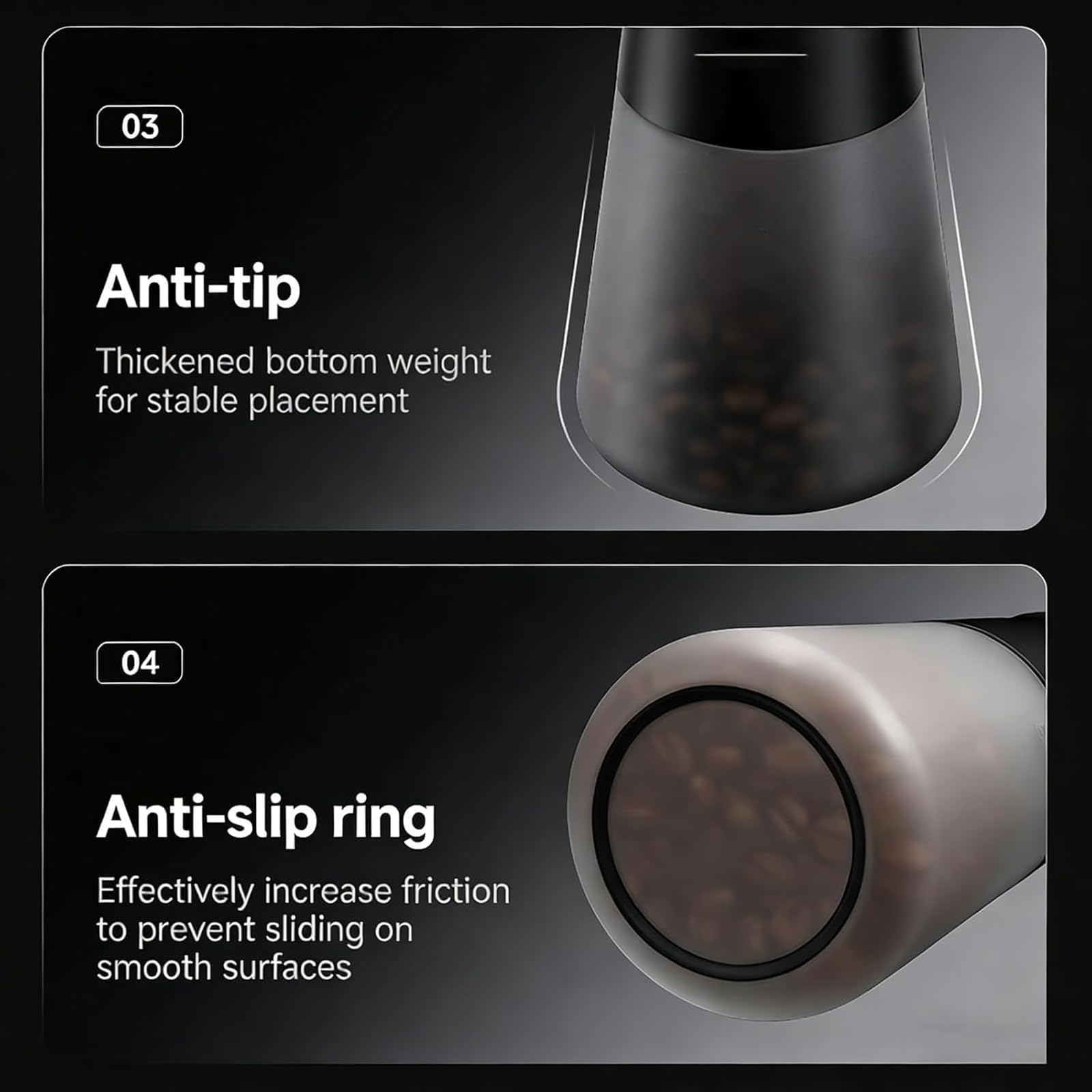 650ml Vakuum Kaffeebohnen Vorratsbehälter, Kaffeedose mit Digitalanzeige, Temperatur- und Feuchtigkeitserkennung, Timer Aufzeichnung für Bohnen, Tee und Nüsse
