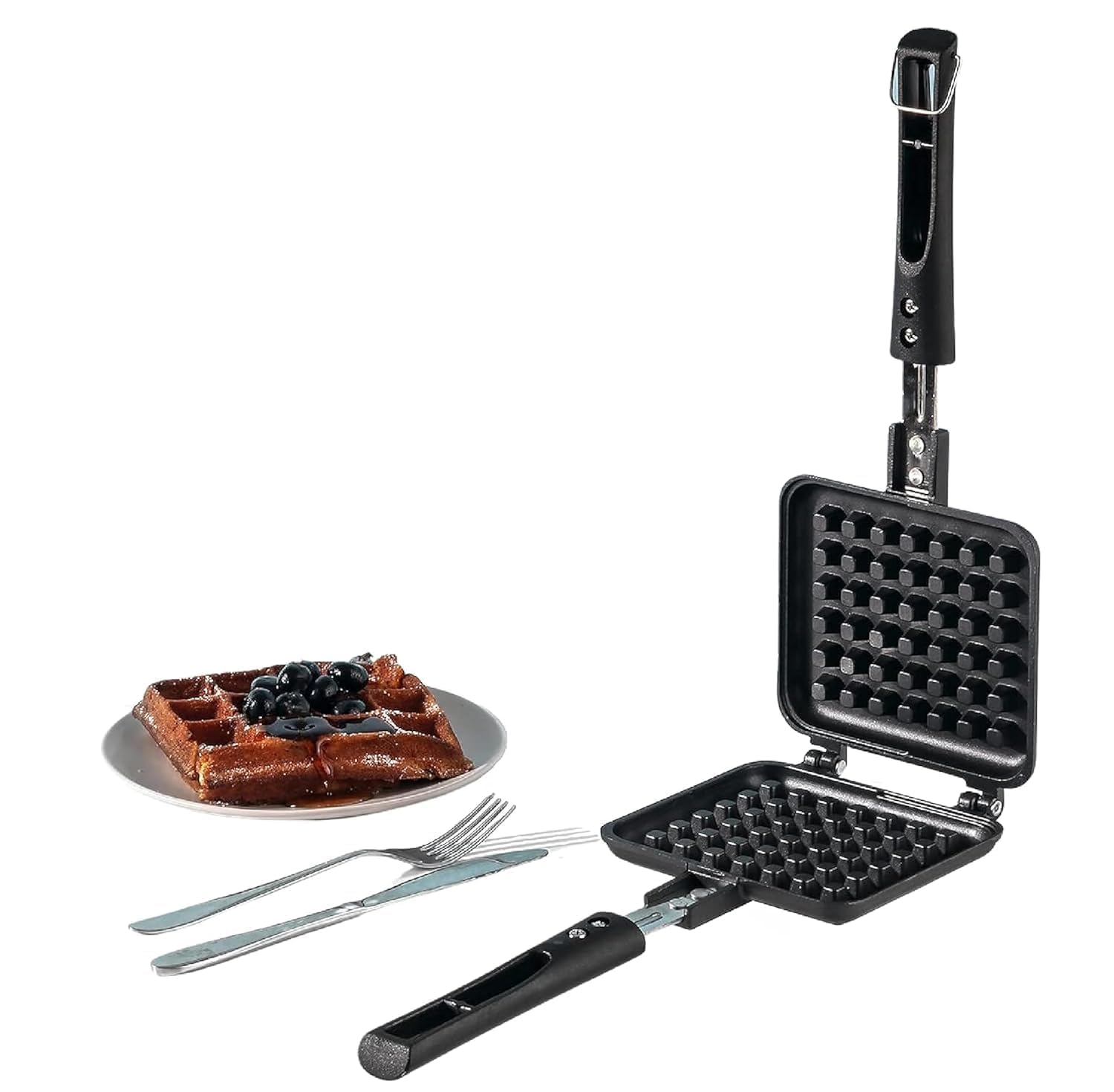 BLLUEX Non-Stick Waffle Maker Create Perfectly Crispy Waffles with Pizza Cutter-image-13