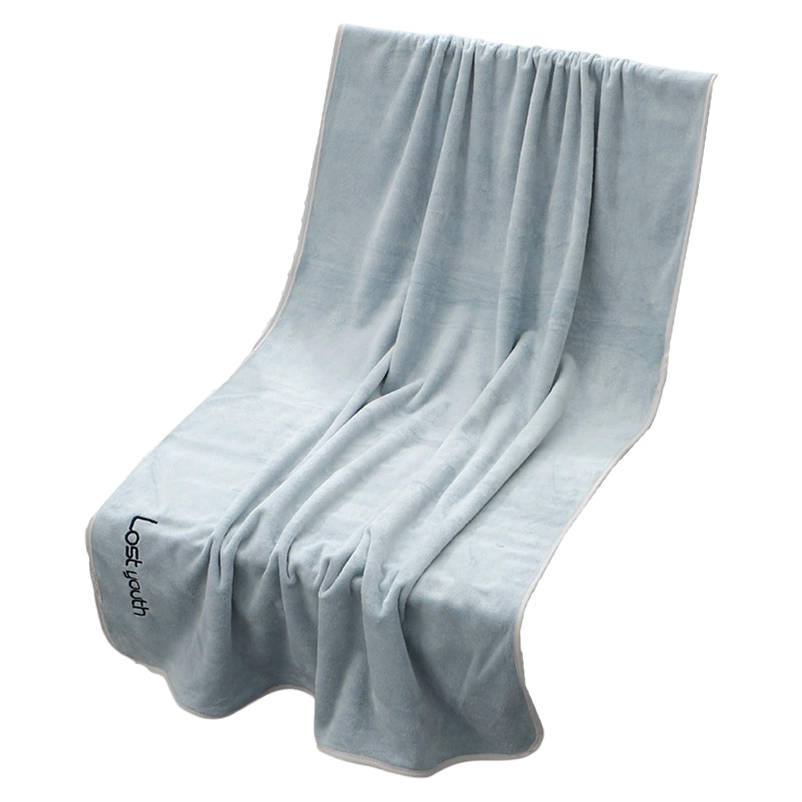 Pangboer Gray Blue Large Bath Towel Highly Absorbent Quick Drying Cotton Perfectly Sauna Towel For Daily Use Poolside