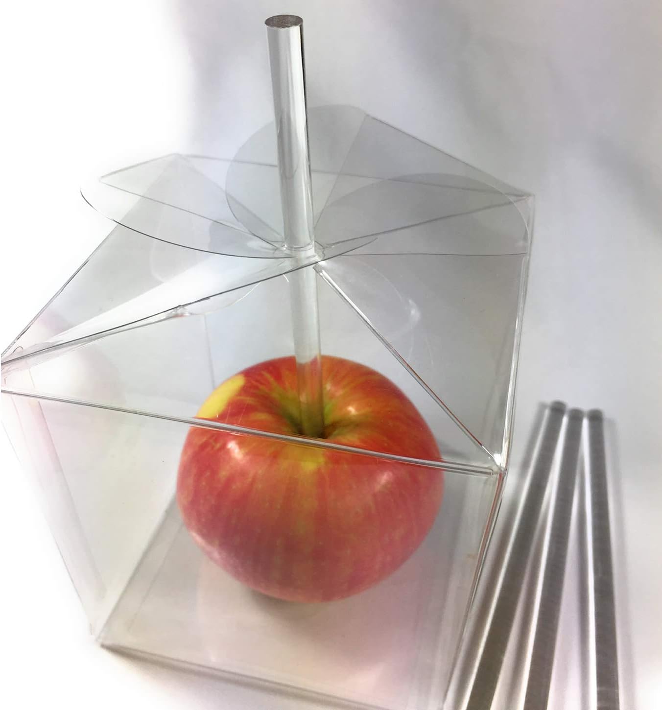 Weststone 25pcs Clear Candy Apple Box - 3-5/8 x 3-5/8 x4-1/4