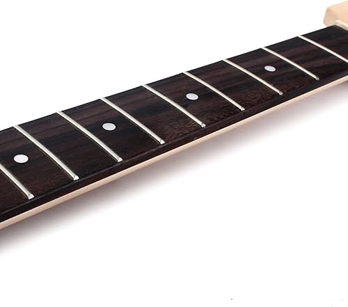 Miniatura 6 de Cuello de guitarra eléctrica sin terminar, 22 trastes de 25.5 pulgadas, diapasón de palisandro de arce, media paleta, repuesto de piezas de guitarra