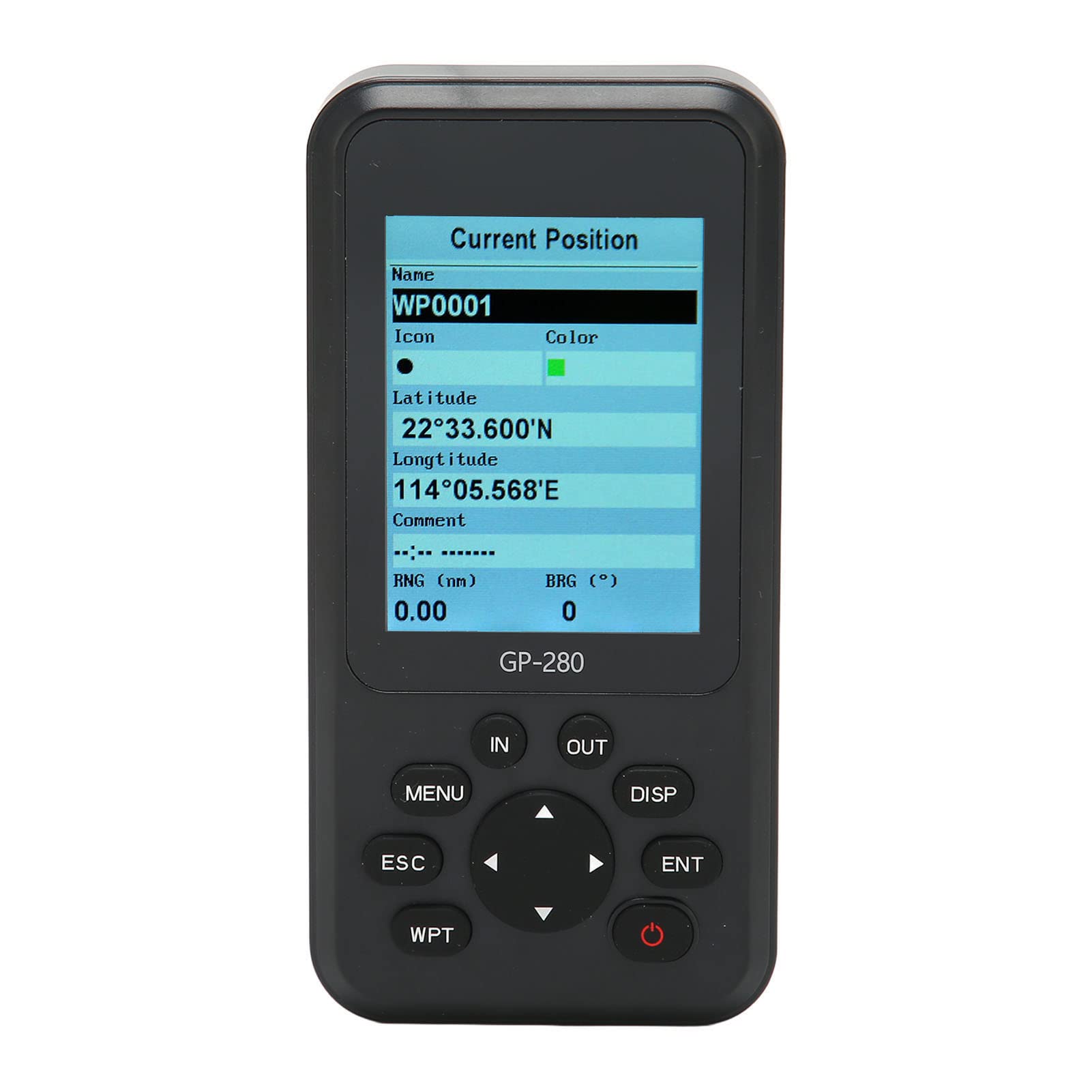 Navegador GPS Portátil, Pantalla a Color de 2,6 Pulgadas, Mini Navegación GPS con Alertas Visuales y de Audio, Batería Recargable de 1800mah para Vehículo Marino para Senderismo (Negro)