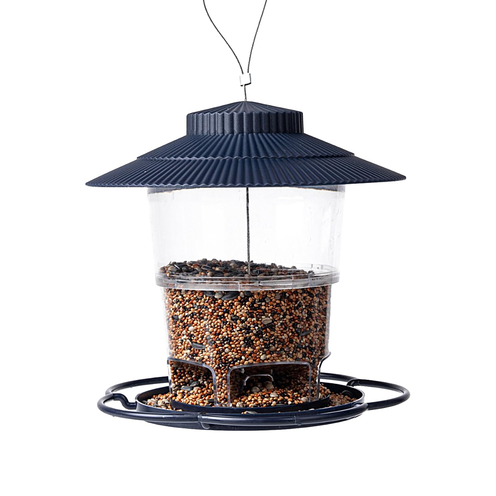 SOPTEC Wild Bird Feeders - Yard Weather Resistant Wild Bird Feeder - Waterproof Outside Garden Lantern Large Capacity For Blue Birds Sparrows